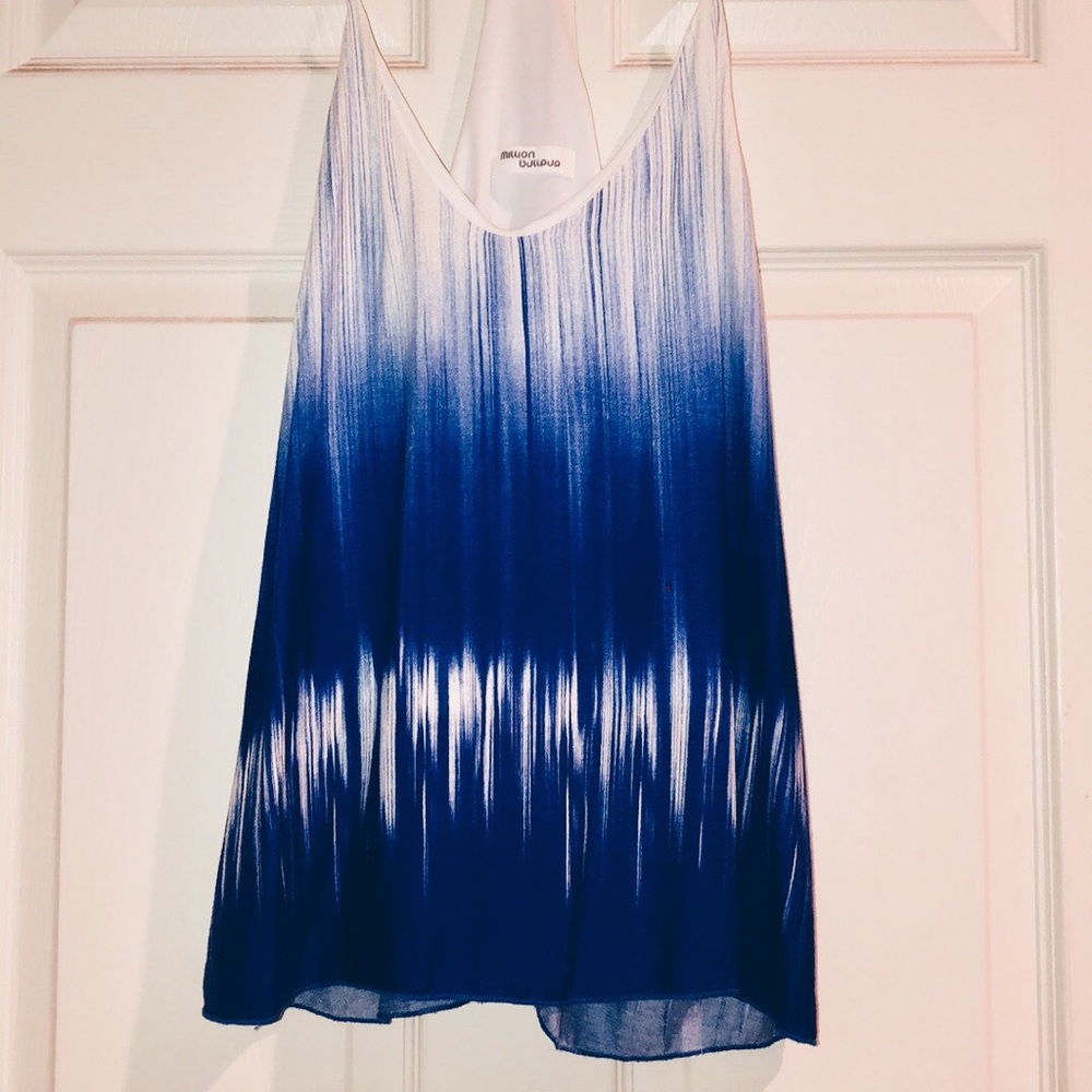 NWOT White and blue top!